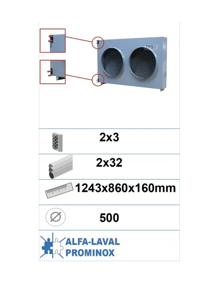 Condensador con tratamiento epoxi doble circuito 3 capas 32 tubos
