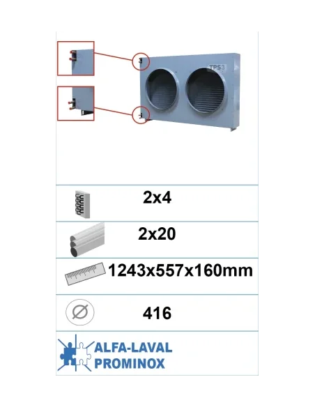 Condensador con tratamiento epoxi doble circuito 4 capas 20 tubos