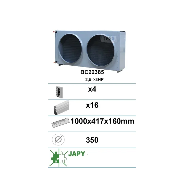 Condensador con tratamiento epoxi 4 capas 16 tubos BC2 2385