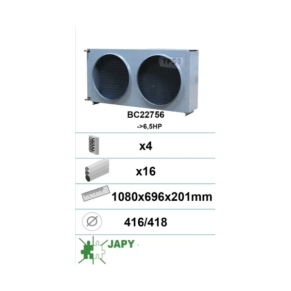 Condensador con tratamiento epoxi 4 capas 26 tubos BC2 2756