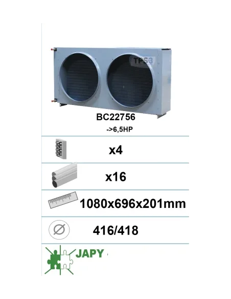 Condensador con tratamiento epoxi 4 capas 26 tubos BC2 2756