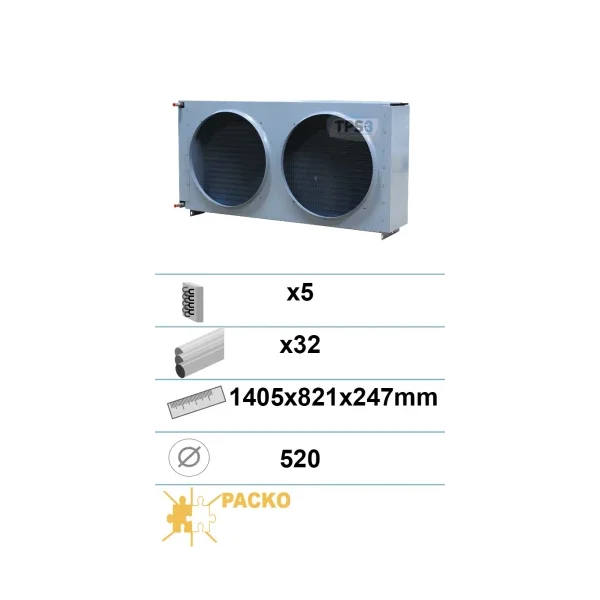 Condensador tipo B508 5 capas 32 tubos 2 respiraderos 520