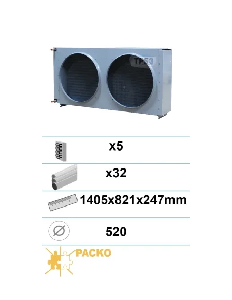 Condensador tipo B508 5 capas 32 tubos 2 respiraderos 520