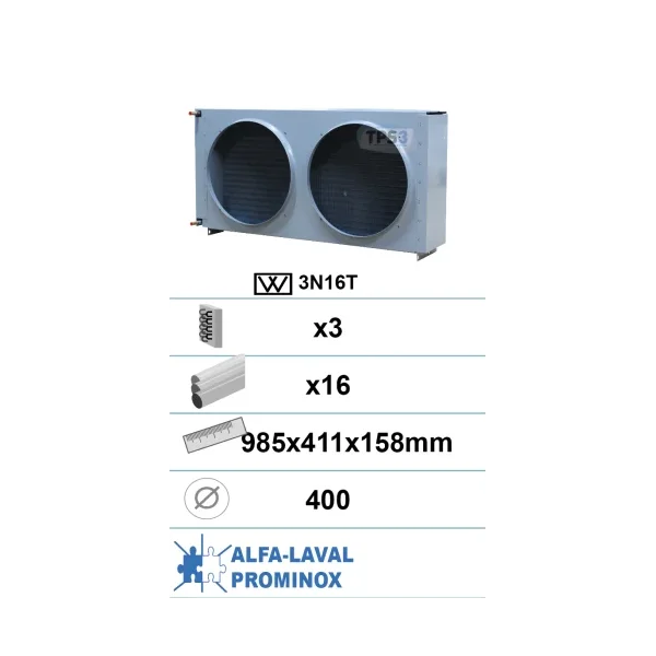 Condensador con tratamiento epoxi 3 capas 16 tubos