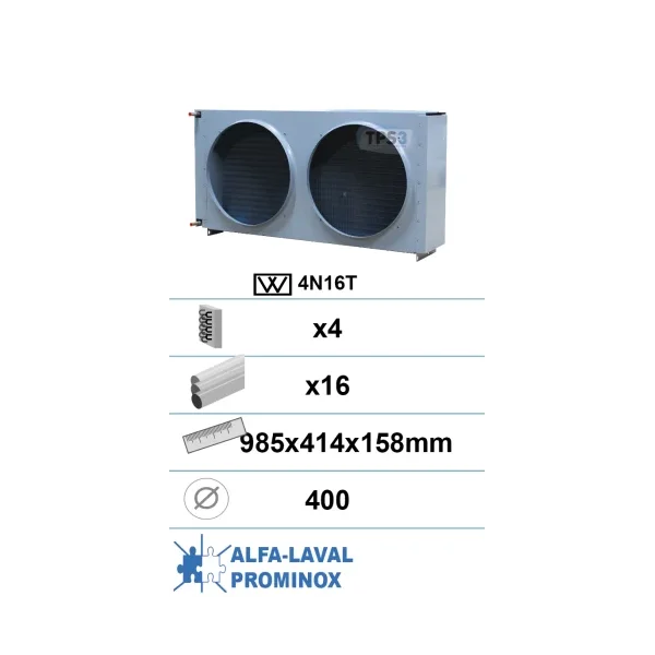 Condensador con tratamiento epoxi 4 capas 16 tubos