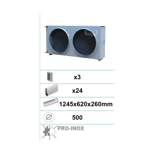 Condensador con tratamiento epoxi 3 capas 24 tubos 7,5Ch