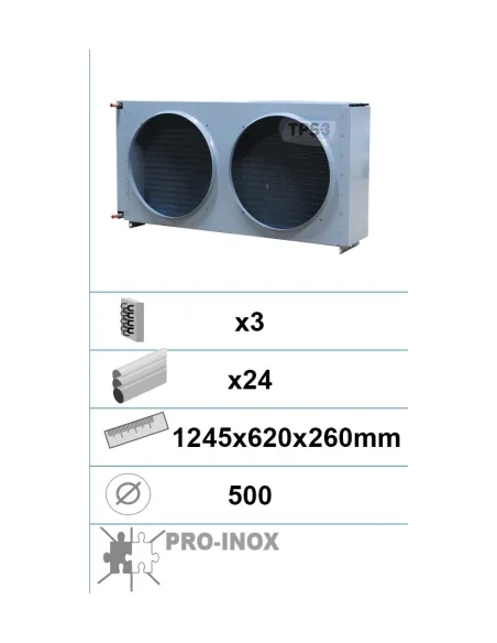 Condensador con tratamiento epoxi 3 capas 24 tubos 7,5Ch