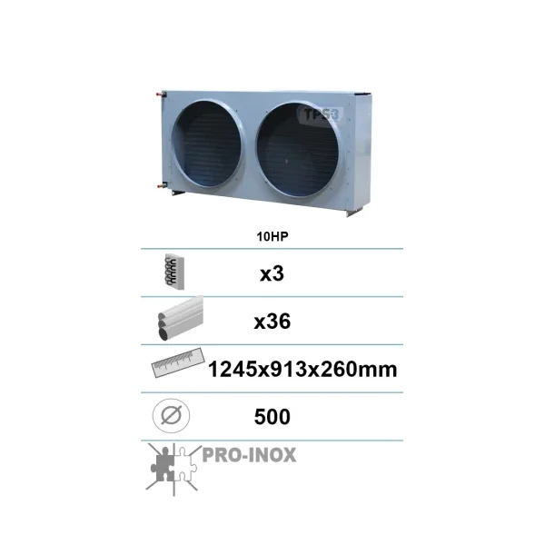 Condensador con tratamiento epoxi 3 capas 36 tubos 10Ch