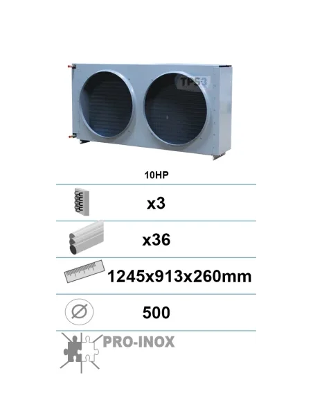 Condensador con tratamiento epoxi 3 capas 36 tubos 10Ch