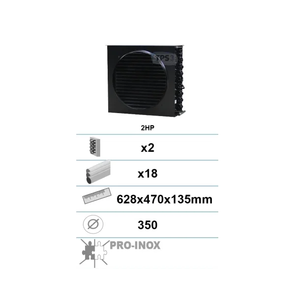 Condensador con tratamiento epoxi 2 capas 18 tubos 2Ch