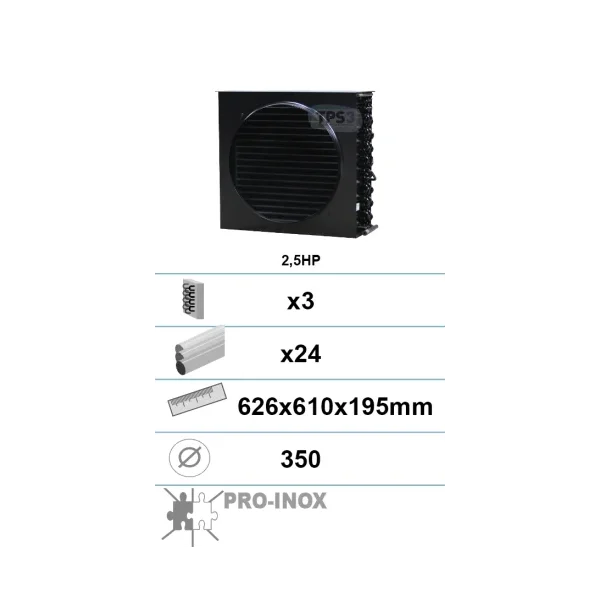 Condensador con tratamiento epoxi 3 capas 24 tubos 2,5Ch