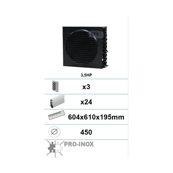 Condensador con tratamiento epoxi 3 capas 24 tubos 3,5Ch