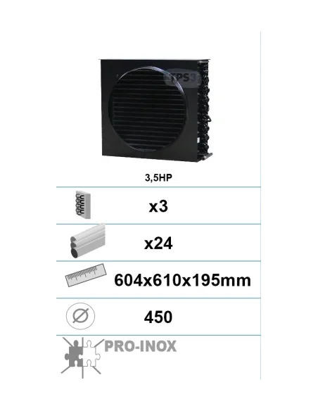 Condensador con tratamiento epoxi 3 capas 24 tubos 3,5Ch