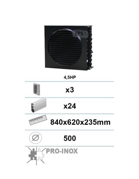 Condensador con tratamiento epoxi 3 capas 24 tubos 4,5Ch