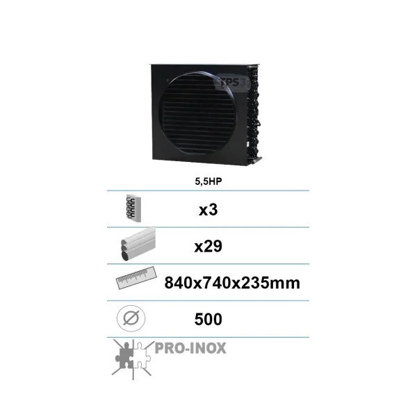 Condensador con tratamiento epoxi 3 capas 29 tubos 5,5Ch