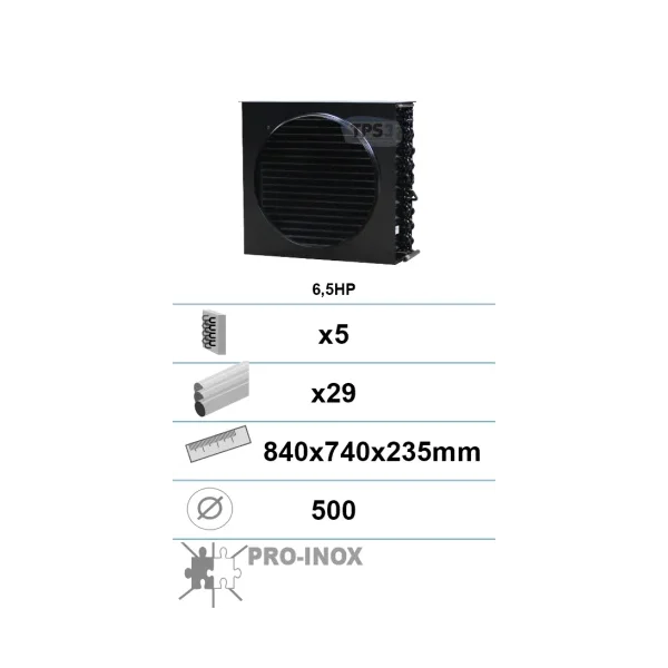 Condensador con tratamiento epoxi 5 capas 29 tubos 6,5Ch