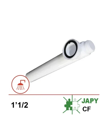 Tubo de desagüe de PVC con conexión roscada de 1 1/2" y junta plana (Japy)
