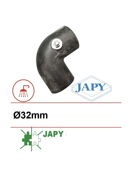 Codo de goma Ø32 90° con toma de tierra (Japy)