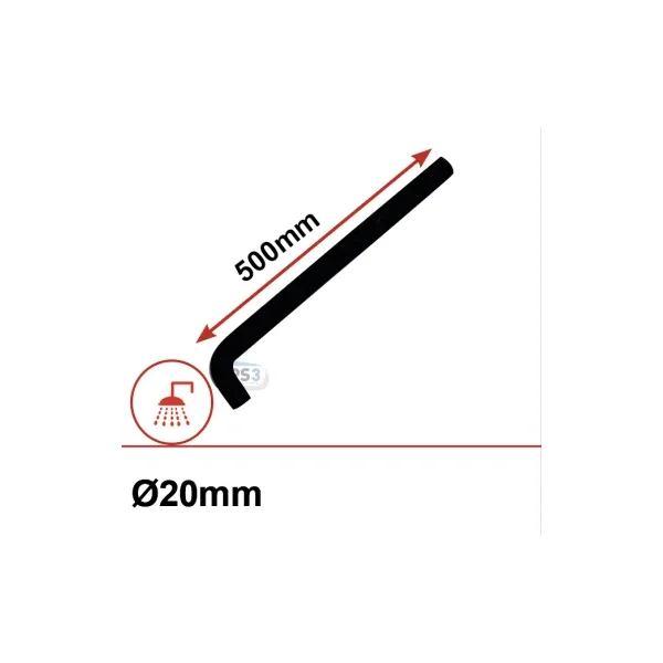 Codo de goma 90° Ø20 longitud: 500