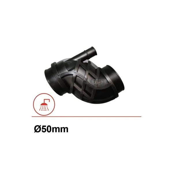 Codo doble D50 con tapon