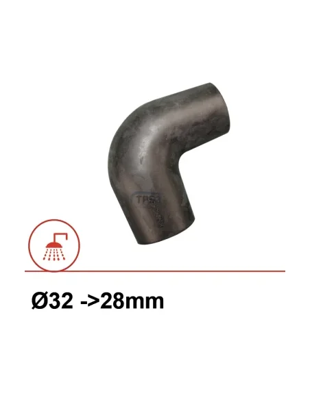 Codo de goma reducido 90° Ø32/28
