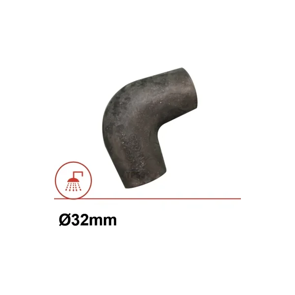 Codo de goma 90° Ø32