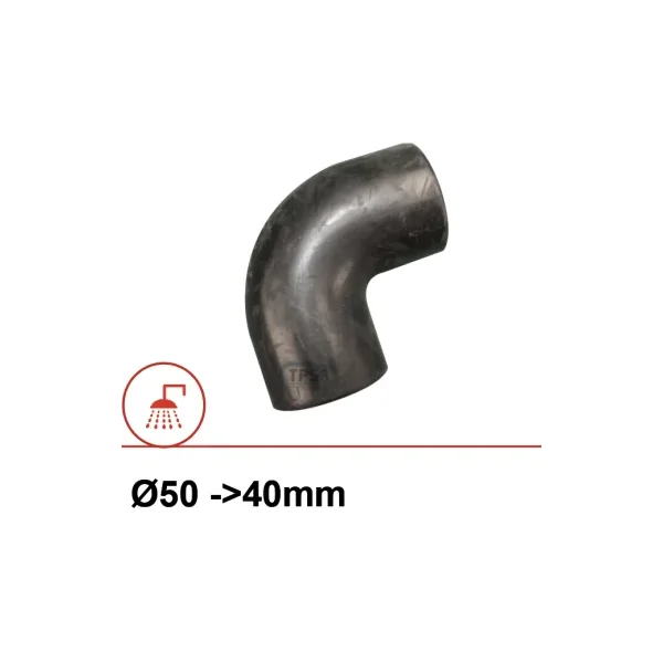 Codo de goma reducido 90° Ø40/50