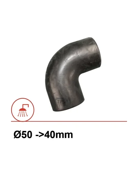 Codo de goma reducido 90° Ø40/50