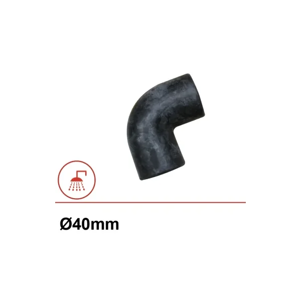 Codo de goma 90° Ø40