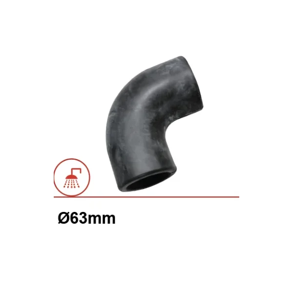 Codo de goma 90° Ø63