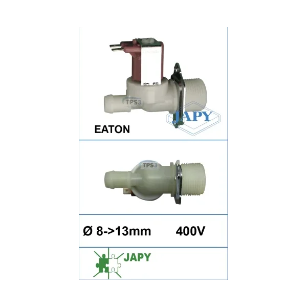 Electroválvulas entrada de agua sencilla 400V Eaton Ø int. 8 - Ø ext. 13 (Japy)