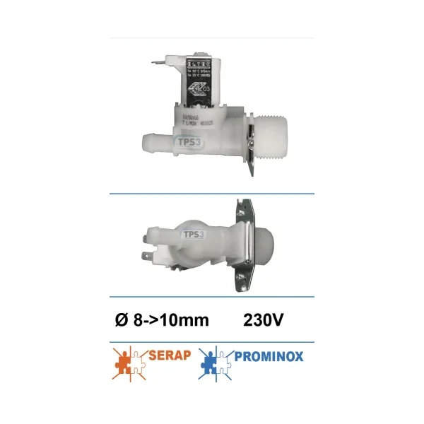 Electrova?lvulas de entrada de agua sencilla 230V Ø int. 8 - Ø ext. 10 (Serap/Pr