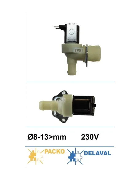 Electroválvula de codo simple Eaton 230V DN 8-13 (Packo, DeLaval)