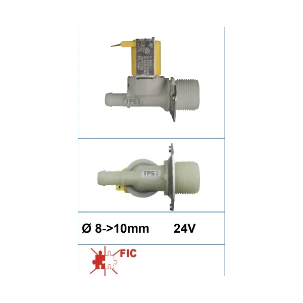 Electroválvula de entrada de agua simple recta 24V DN 8-10 (Fic)