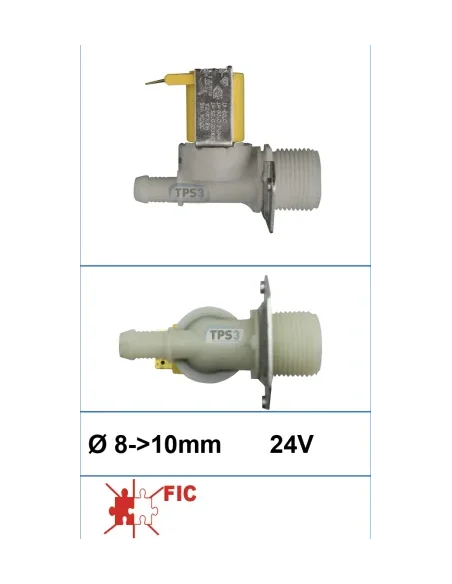 Electroválvula de entrada de agua simple recta 24V DN 8-10 (Fic)