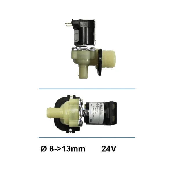 Electroválvula de entrada de agua acodada simple Müller 24 V DC DN 8-13 (Mueller)