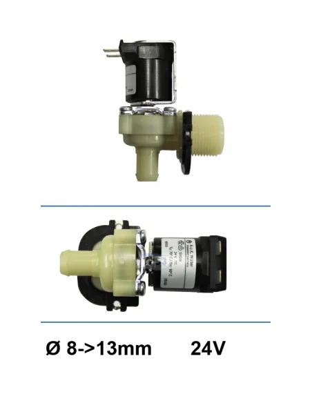 Electroválvula de entrada de agua acodada simple Müller 24 V DC DN 8-13 (Mueller)