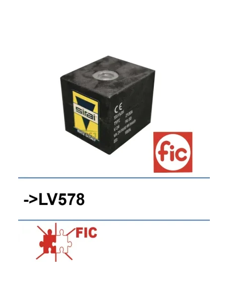 Bobina para electroválvula de 3 vías SIRAI 24V (Fic)