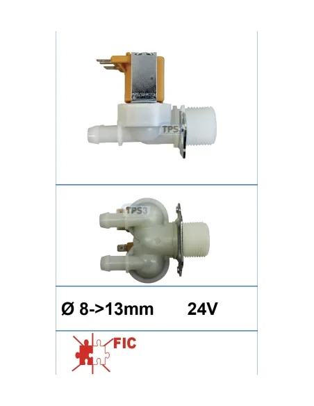 Electroválvula de entrada de agua doble recta Eaton 24V DN 8-10 (Fic)