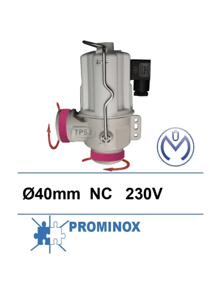 Electroválvulas de desague NC Müller 230V Ø40 conección rosca/rosca (Prominox)
