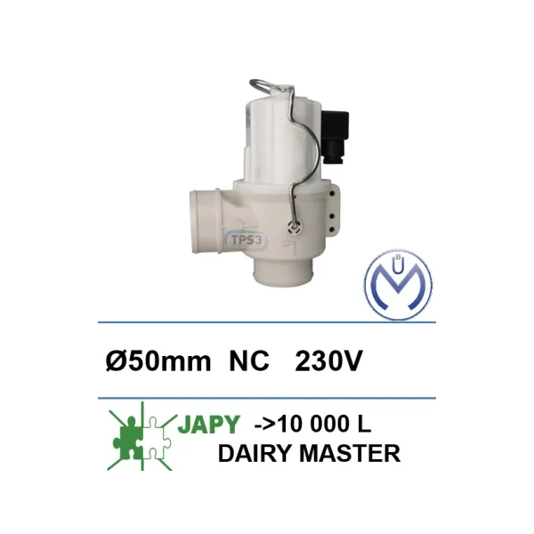 Válvula de purga lisa Müller 230V NC DN 50 (Japy, Dairymaster -10000L)