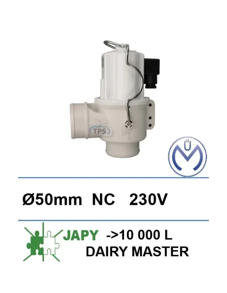 Válvula de purga lisa Müller 230V NC DN 50 (Japy, Dairymaster -10000L)