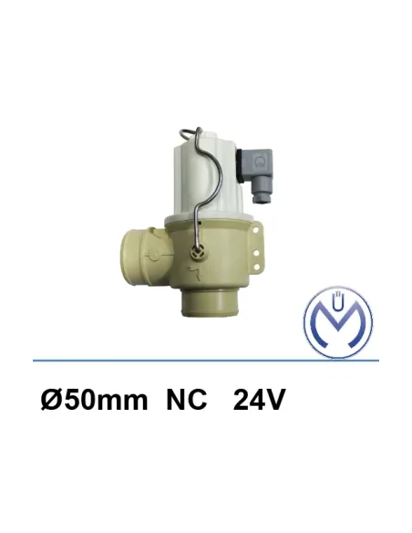 Válvula de purga Müller 24V AC/DC NC DN 50 lisa (Fic, Milkplan)