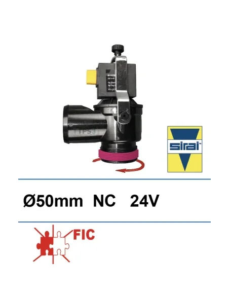 Electroválvula de vaciado Sirai 24V NC DN 50 lisa/roscada (Fic)