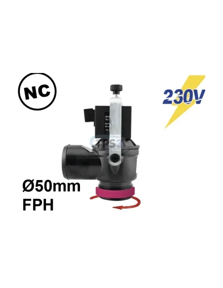 Electrovanne de vidange Sirai 230V NF DN 50 lisse/filetée membrane FPM