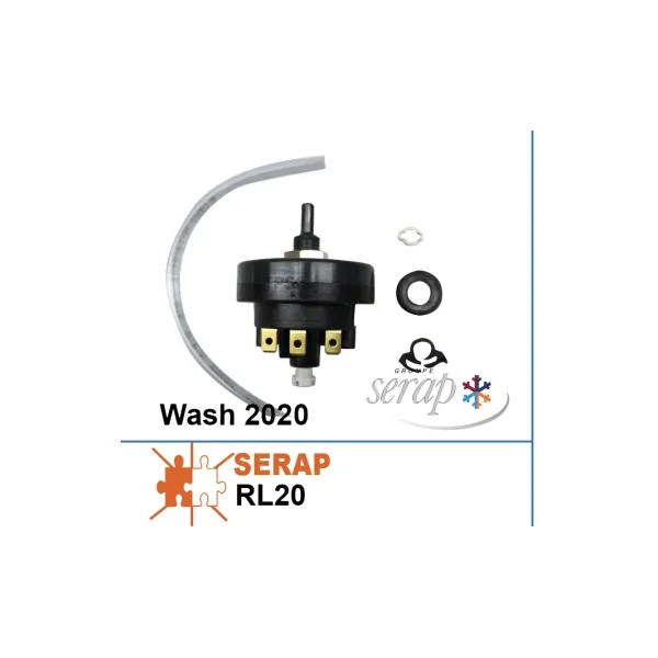 Presostato de detección de nivel de agua + tubo flexible + soporte Wash 2020 (Serap RL20)