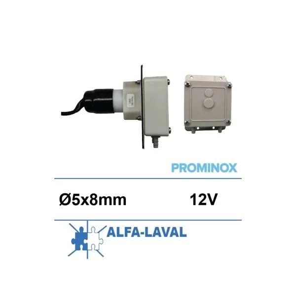 Bomba dosificadora de 12 V con cable y placa (Alfa-Laval/Prominox Galactic)