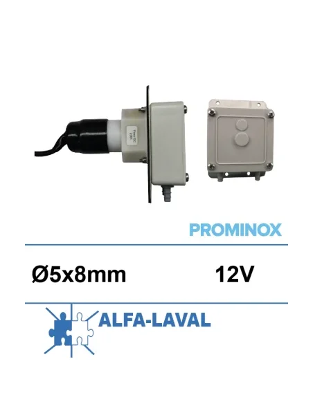 Bomba dosificadora de 12 V con cable y placa (Alfa-Laval/Prominox Galactic)