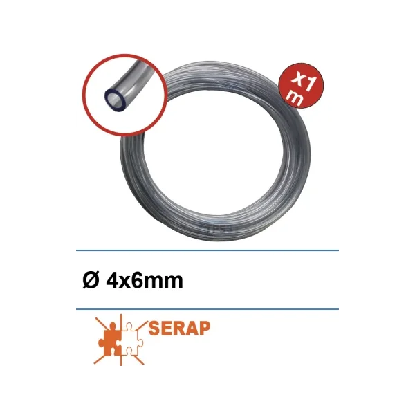 Tubo transparente 4x7 para detergente adaptable antiguo (Serap)