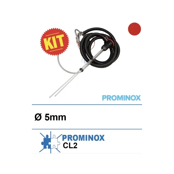 Cánula roja + electrodo para la toma de detergente CL2 (Prominox)